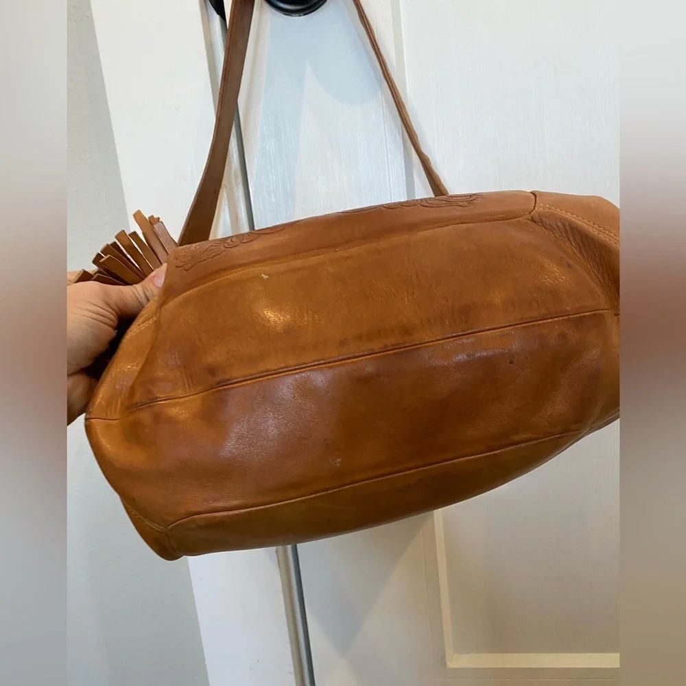 Creations by Lama Western Women’s Bag Brown Leather Fringe Pull
